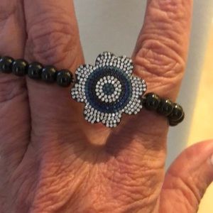 Floral Evil Eye bracelet